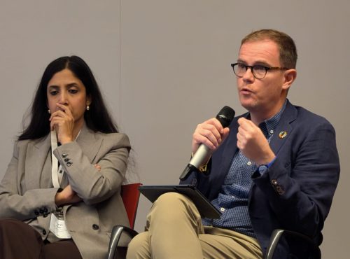 EELISA Communities Forum Roundtable - Oscar and Supriya Óscar Santos-Sopena and Supriya Singh during the Inspirational Dialogue